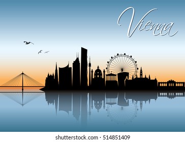 Vienna skyline - vector illustration