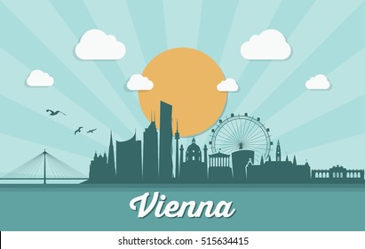 Vienna skyline - vector illustration

