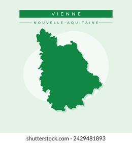 Vienne Department (France, French Republic, Nouvelle-Aquitaine region) map vector illustration, scribble sketch Vienne map