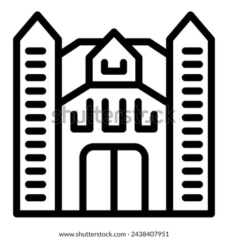 Viennese cathedral icon outline vector. Architectural marvel edifice. Cultural city center