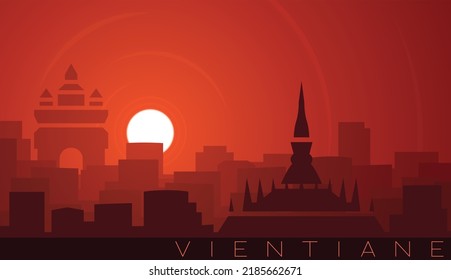 Vientiane Low Sun Skyline Scene