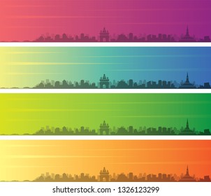 Vientiane Multiple Color Gradient Skyline Banner