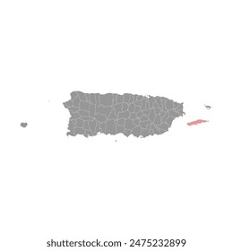 Vieques map, administrative division of Puerto Rico. Vector illustration.