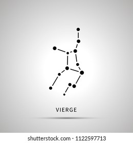 Vierge constellation simple black icon with shadow