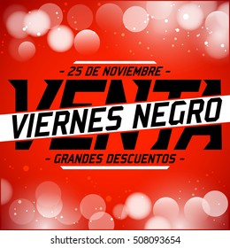 Viernes Negro Venta - Black Friday Sale spanish text - vector special offer lettering