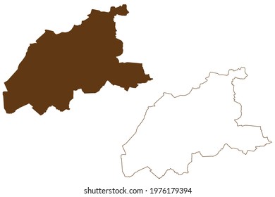 Viersen district (Federal Republic of Germany, State of North Rhine-Westphalia, NRW, Dusseldorf region) map vector illustration, scribble sketch Viersen map