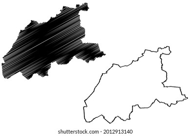 Viersen district (Federal Republic of Germany, State of North Rhine-Westphalia, NRW, Dusseldorf region) map vector illustration, scribble sketch Viersen map