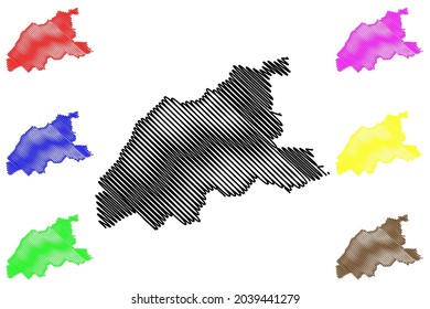 Viersen district (Federal Republic of Germany, State of North Rhine-Westphalia, NRW, Dusseldorf region) map vector illustration, scribble sketch Viersen map