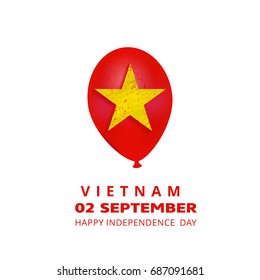 Vietnam 2nd September Happy Independence Day Balloon background