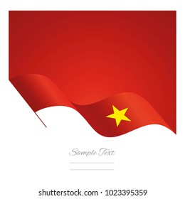 Vietnam abstract wave flag ribbon vector background