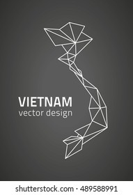 Vietnam black vector mosaic 3d perspective map