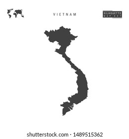 Vietnam Blank Vector Map Isolated on White Background. High-Detailed Black Silhouette Map of Vietnam.