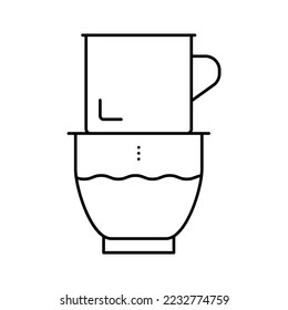 vietnam brew coffee equipment line icon vector. vietnam brew coffee equipment sign. isolated contour symbol black illustration
