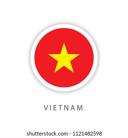 Vietnam Button Flag Vector Template Design Illustrator