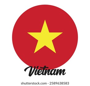 Vietnam country flag in circle vector illustration