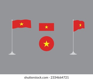 El país vietnamita muestra la bandera de un vector plano para necesidades educativas, eventos, celebraciones, etc.