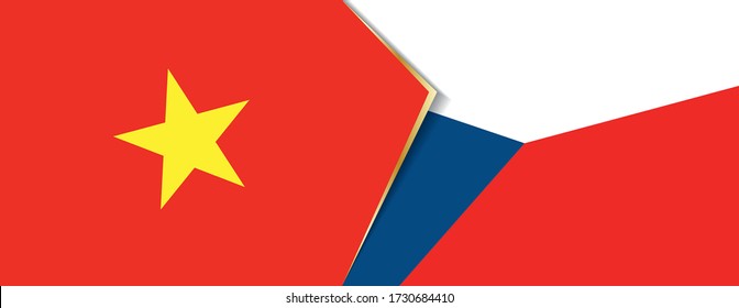 Vietnam and Czech Republic flags, two vector flags symbol of relationship or confrontation.