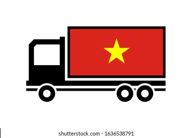 vietnam delivery truck on a white background