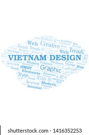 Vietnam Design word cloud. Wordcloud made with text only.