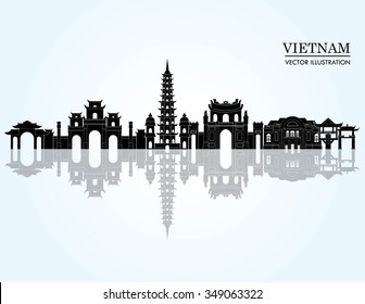 Vietnam detailed skyline. Vector illustration