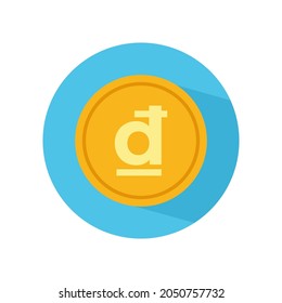 Vietnam Dong coin icon. High quality and very suitable for your design, web design, mobile app design, etc. Flat design vector illustration.