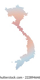 Vietnam dotted map. Digital style shape of Vietnam. Tech icon of the country with gradiented dots. Vibrant vector illustration.
