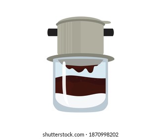 Vietnam Drip Coffee and Beverage Illustration Vector
