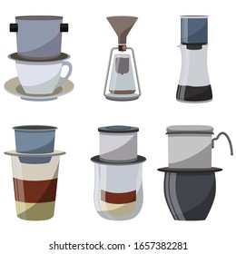 Vietnam Drip coffee maker flat design vector illustration. 