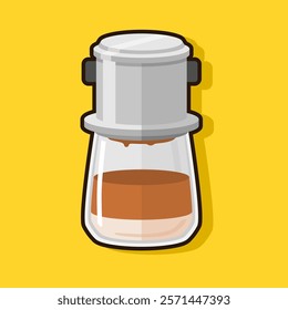 Vietnam Drip Coffee Maker Vector Illustration