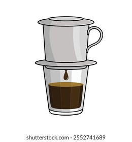 Vietnam drip coffee vector illustration