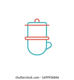 vietnam drip icon vector illustration two color line style design. isolated on white background
