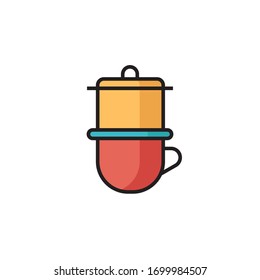 vietnam drip icon vector illustration filled outline style design. isolated on white background