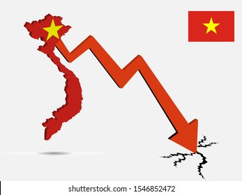 Vietnam economic crisis concept Vector illustration