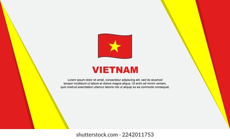 Plantilla de diseño de fondo de resumen de la bandera de Vietnam. Ilustración del vector de caricaturas del Día de la Independencia de Vietnam. Bandera de Vietnam
