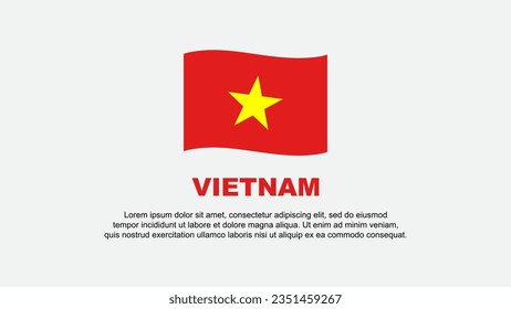 Plantilla de diseño de fondo de resumen de la bandera de Vietnam. Cartel del Día de la Independencia de Vietnam en medios sociales Ilustración vectorial. Antecedentes de Vietnam
