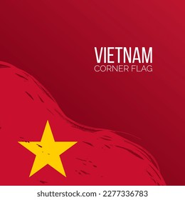 vietnam flag abstract brush stroke paint for corner footer frame background with space or place for text