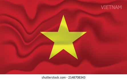 bandera de vietnam, bandera de los países del mar. ilustración de mapa de asean.
