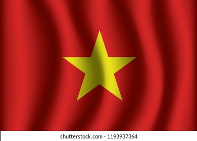 Vietnam flag background with cloth texture. Vietnam Flag vector illustration eps10.