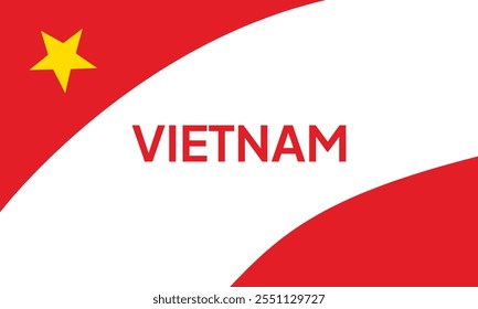Vietnam flag brush style background with stripes. Stock vector illustration isolated on white background.