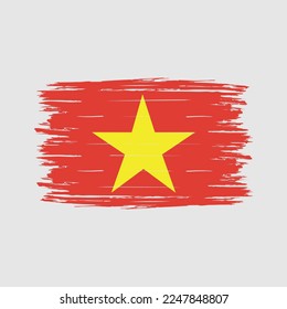 Vietnam Flag Brush Vector Illustration