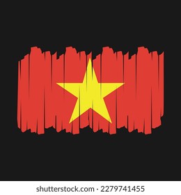 Vietnam Flag Brush Vector Illustration