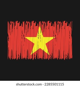 Vietnam Flag Brush Vector Illustration