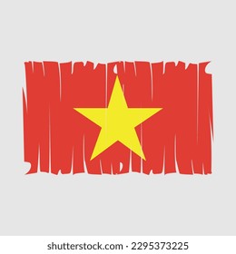 Vietnam Flag Brush Vector Illustration