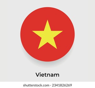 Vietnamflagge Blase Kreis um Form Symbol Vektorgrafik