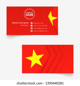 Vietnam Flag Business Card, standard size (90x50 mm) business card template with bleed under the clipping mask.