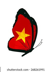Vietnam flag butterfly - vector