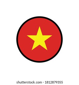 Vietnam flag in a circle On a white background