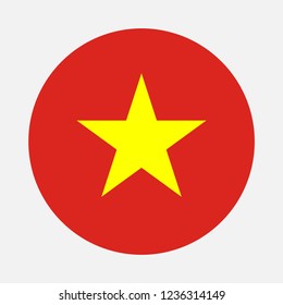 Vietnam flag circle, Vector image and icon