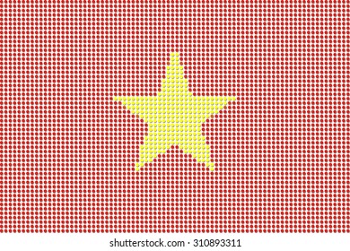 Vietnam Flag Dot Vector