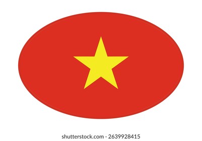 Vietnam flag ellipse shaped. vector	